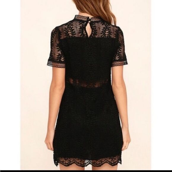 MINKPINK Revolve Tell Tale Lace Mini Dress Black Size L - Picture 2 of 9